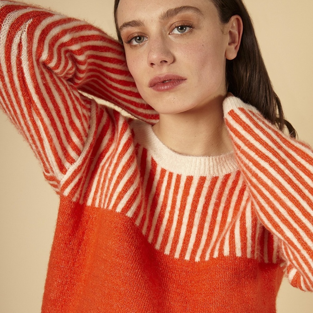 FRNCH Nima Orange Knitted Sweater